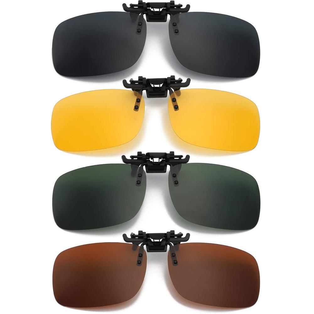 Clip on Sunglasses 2 Pack,Polarized Lens Fit Over Prescription